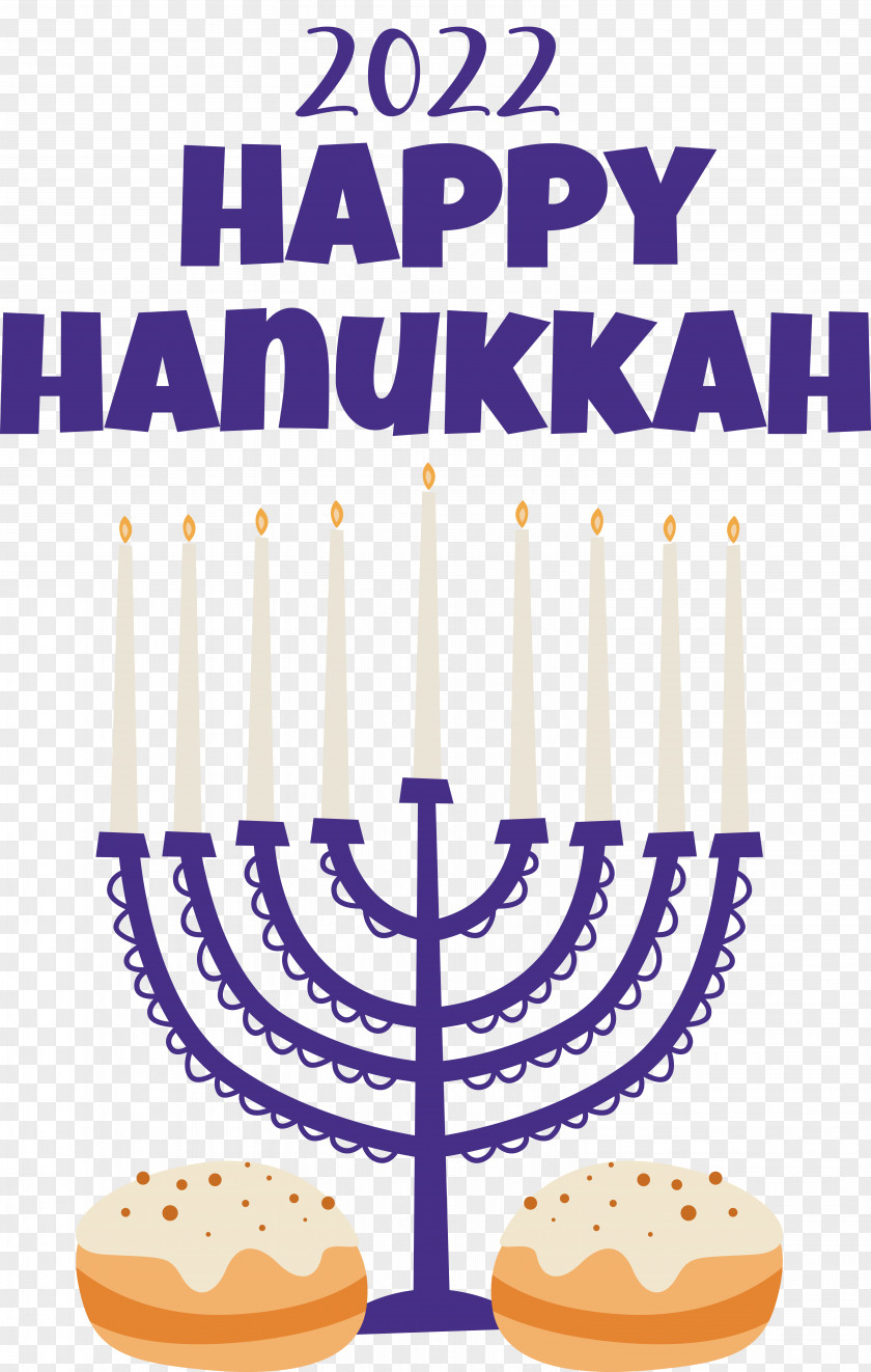 Happy Hanukkah Lighting Dreidel Sufganiyot PNG