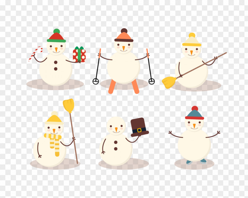6 Naughty Snowman Design Vector Material Christmas Icon PNG
