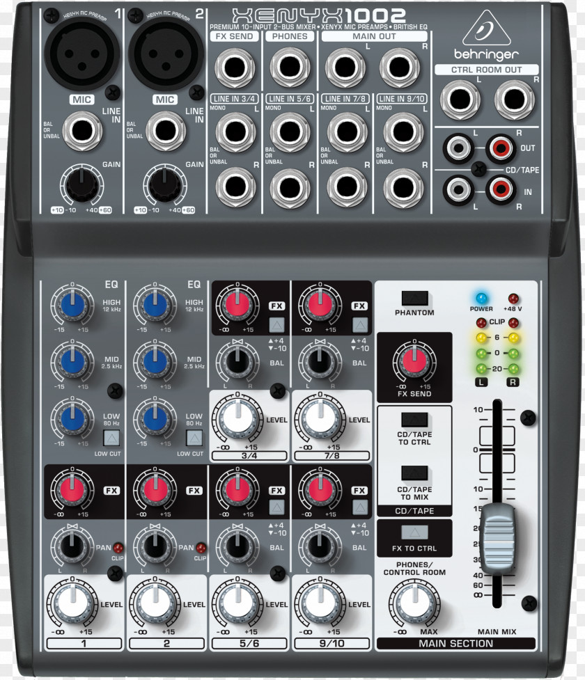 Mixer Microphone Preamplifier Audio Mixers Behringer PNG