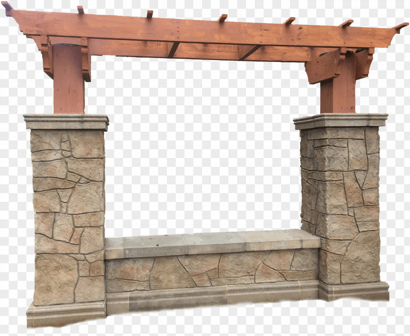 Stone Pillar Facade Wall Furniture Fireplace PNG