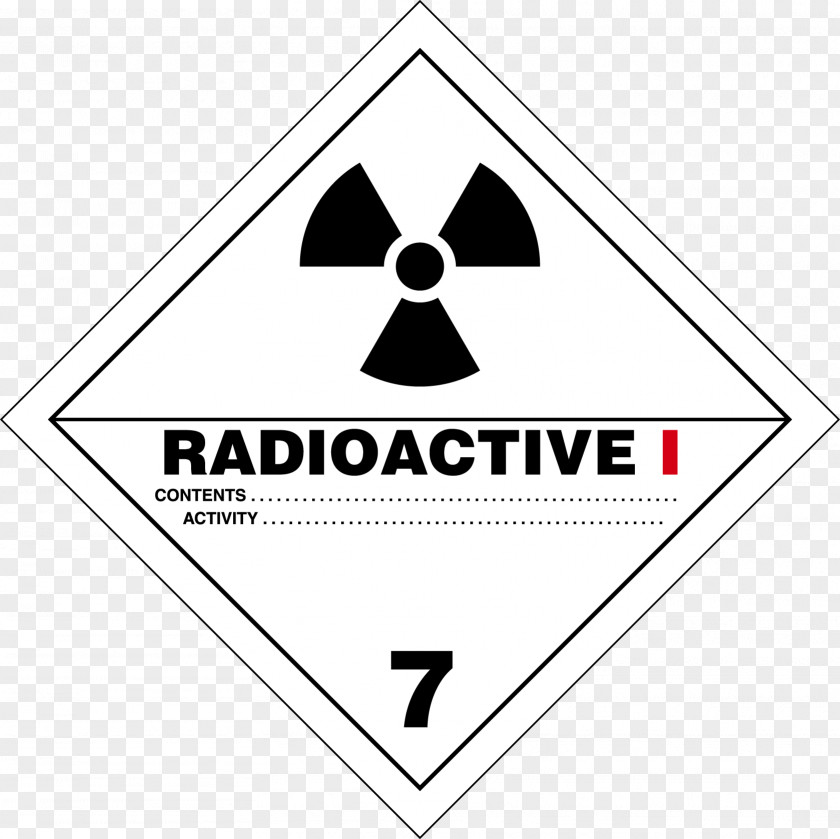 Text Label HAZMAT Class 7 Radioactive Substances Dangerous Goods Placard Specific Activity PNG