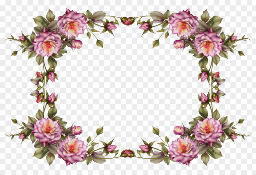 Watercolor Flower Border Borders And Frames Picture Clip Art PNG