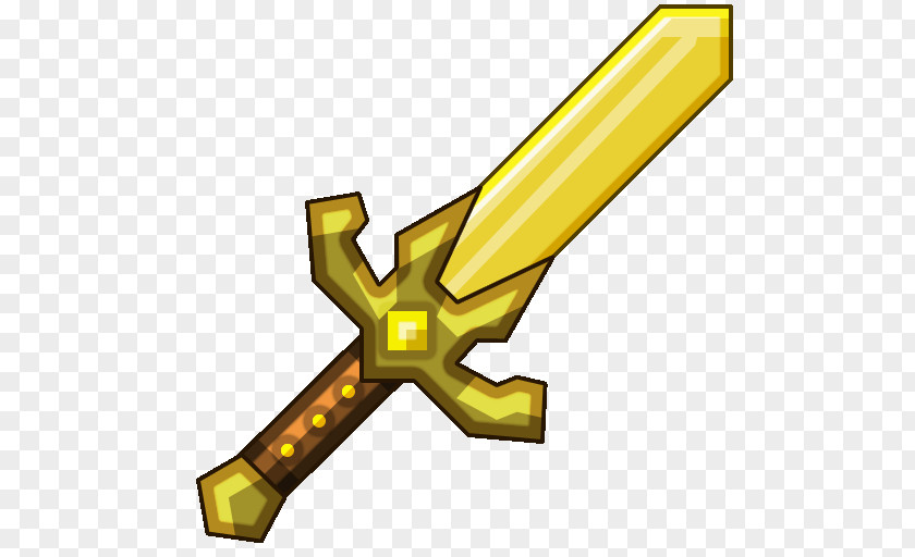 Gold Texture Minecraft Sword Weapon Xbox 360 PNG
