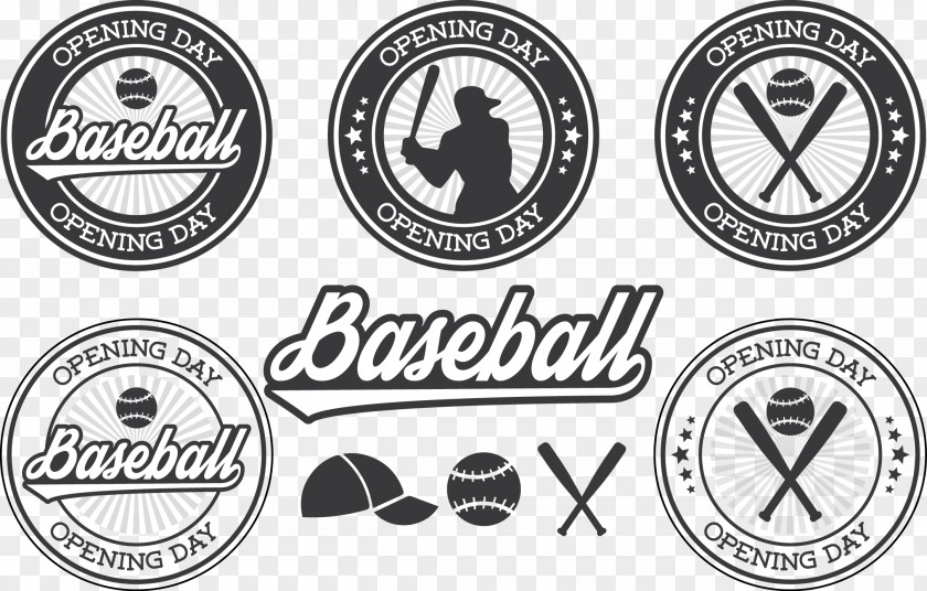 Vector Baseball Opening Day Badge Bat PNG