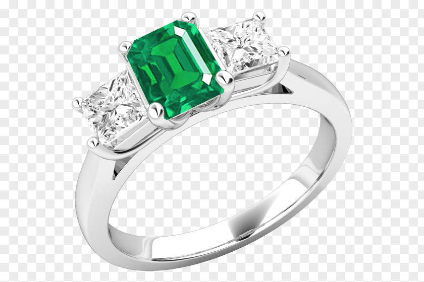 Emerald Diamond Cut Ring PNG