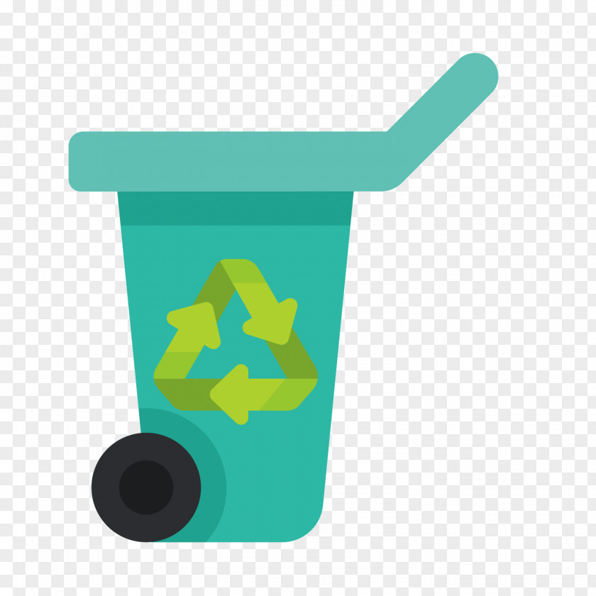 Green Trash Can Waste Container PNG