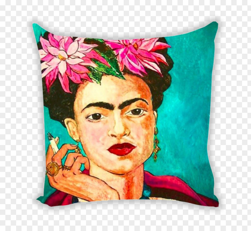 Painting Frida Kahlo Self-Portrait With Thorn Necklace And Hummingbird PNG