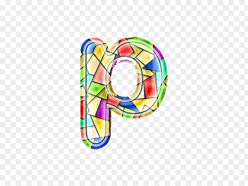 Stained Glass Letter P PNG