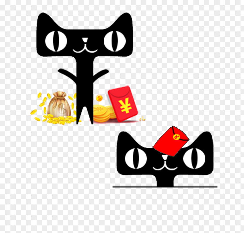 Day Cat Red Envelope China Tmall Logo E-commerce Taobao PNG