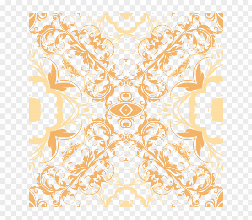 Gold Retro Palace Pattern Flower Euclidean Vector Birdy Game PNG