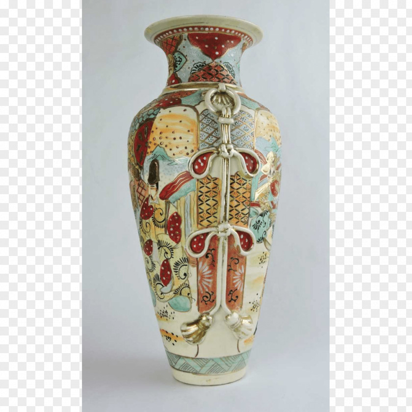 Hand Painted Vase Ceramic Moorcroft Pottery Satsuma Ware PNG