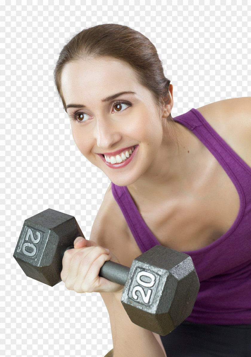Young Fit Woman Exercises With Dumbbell Physical Exercise Fitness Centre Health Personal Trainer PNG