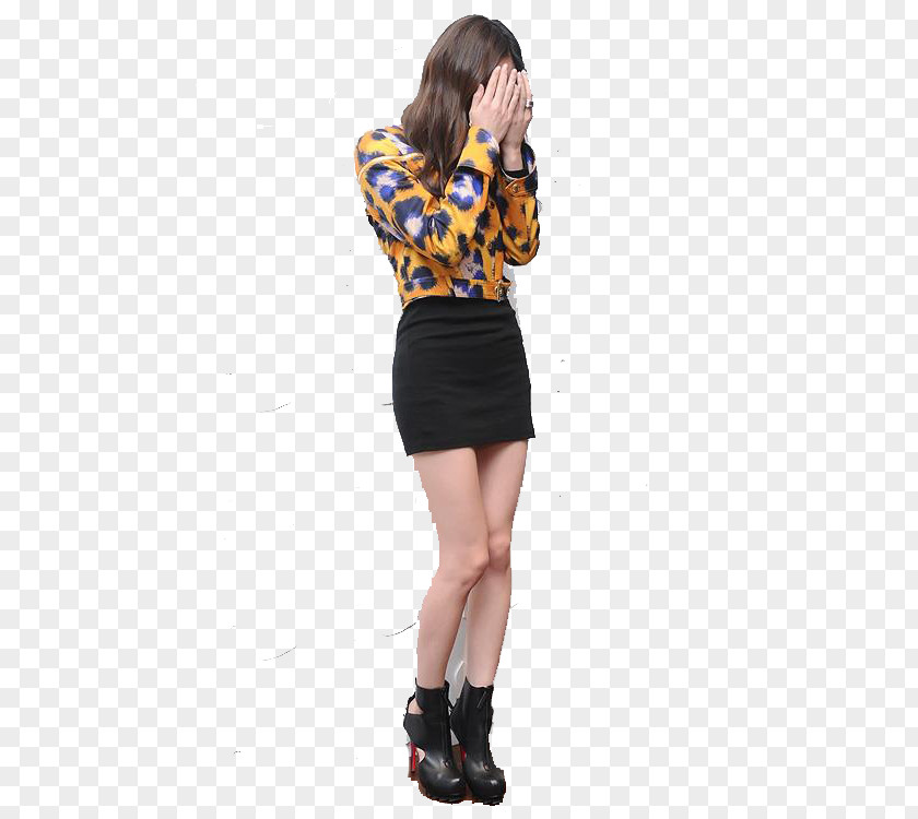 Asian Model Miniskirt Fashion Top Sleeve Shoe PNG