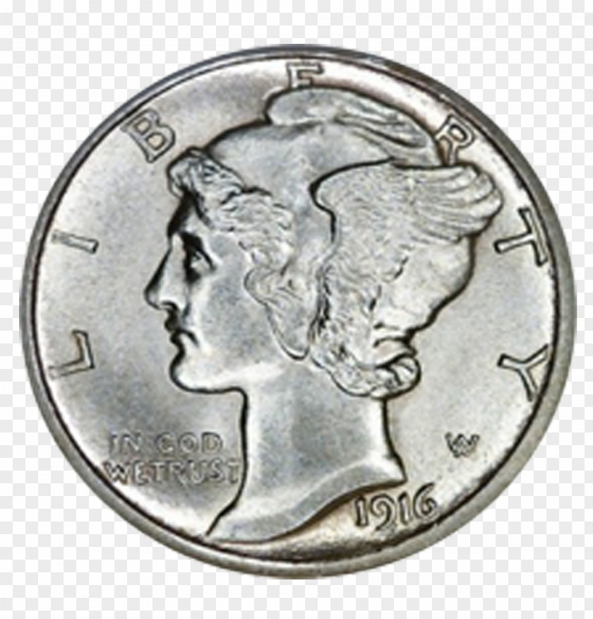 Bullion Mercury Dime Barber Coinage Silver PNG