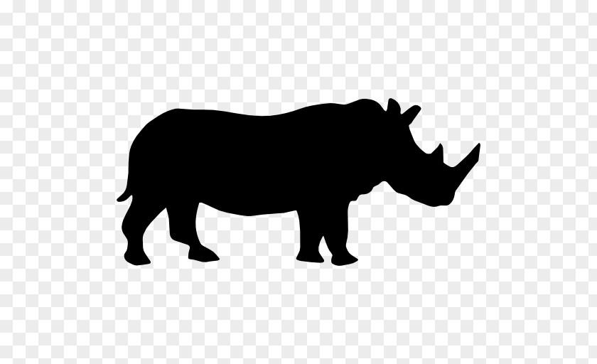 Silhouette Rhinoceros Clip Art PNG