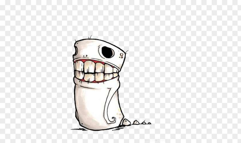 White Cute Monster Illustration PNG