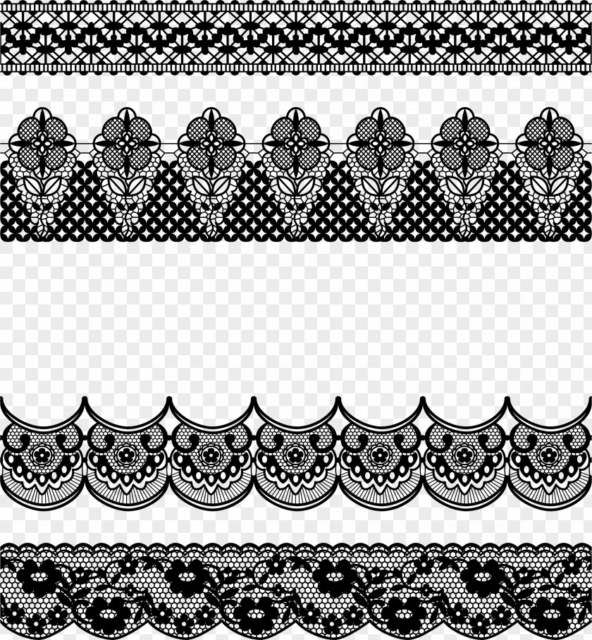 Black Romantic Lace Edge Euclidean Vector PNG