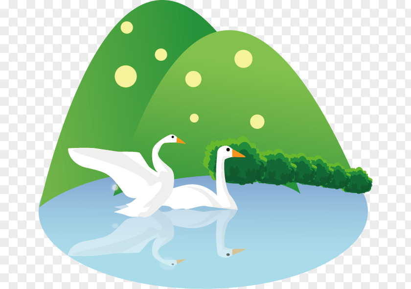 Swan Lake Vector Illustration Duck PNG