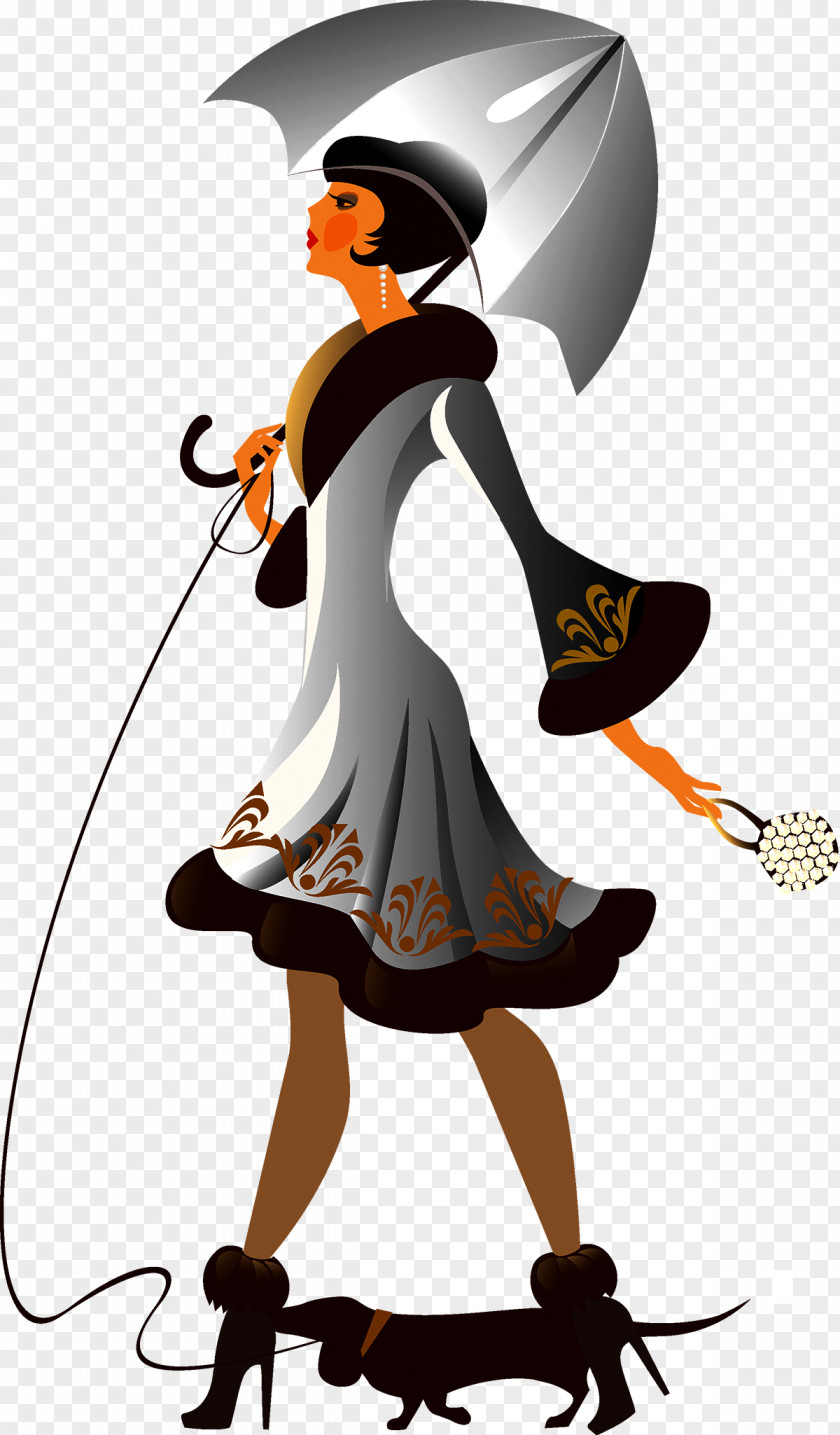 The Woman Walking Dog Cartoon Drawing PNG