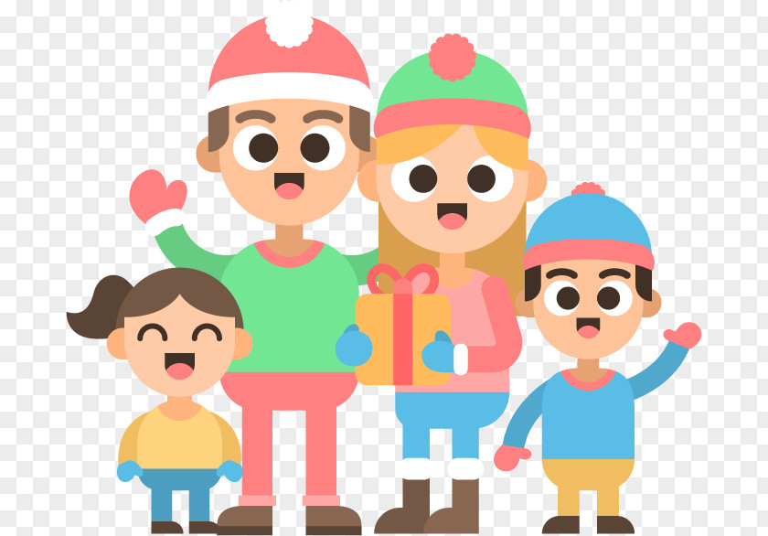 Happy Family Christmas Clip Art PNG