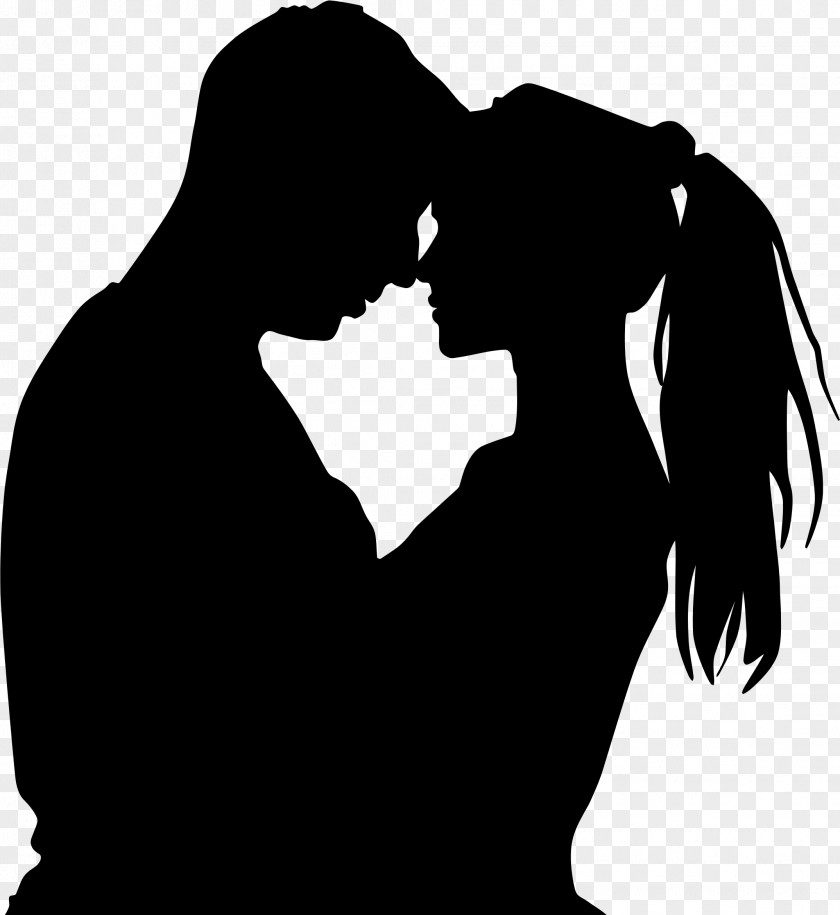 Kiss Gesture Silhouette Love Romance Male Black-and-white PNG