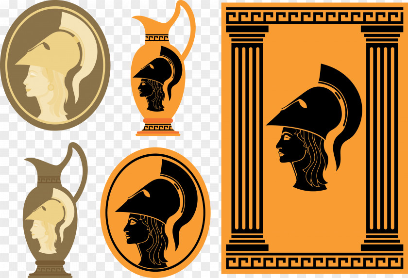 Medieval Figure Design Greece Athena Euclidean Vector Illustration PNG