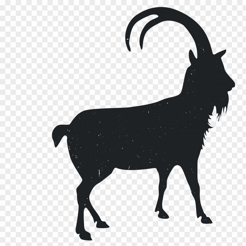 Animal Silhouettes Goat Silhouette Black And White PNG