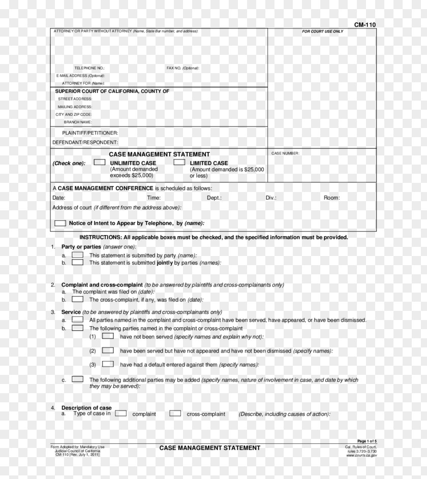 Respondent Document Template Legal Case Form Superior Court PNG