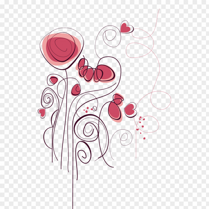Fashion Creative Hand-painted Flowers Flower Euclidean Vector PNG