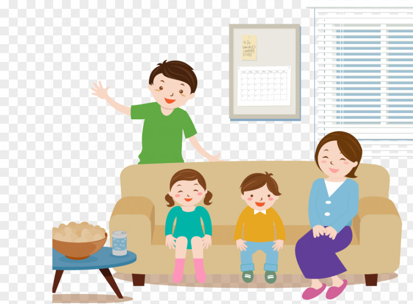 In The Living Room Of A Family Four Vector Material Life Insurance Quality Time Child Investment PNG