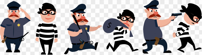 Policeman And Thief Theft Euclidean Vector PNG