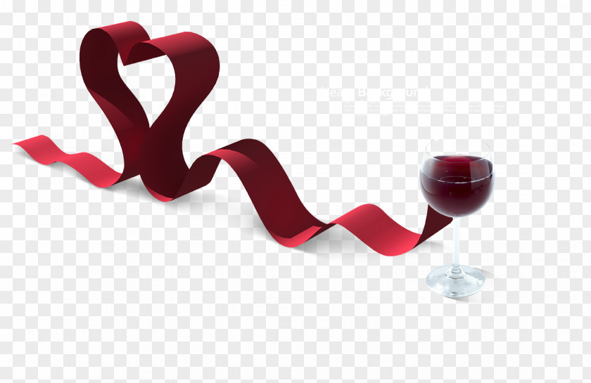 Red Wine Glass Ribbon PNG