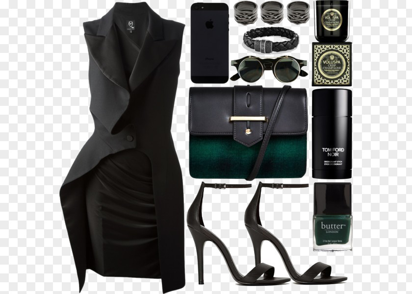 Black Dress And High Heels Fashion High-heeled Footwear Clothing Designer PNG