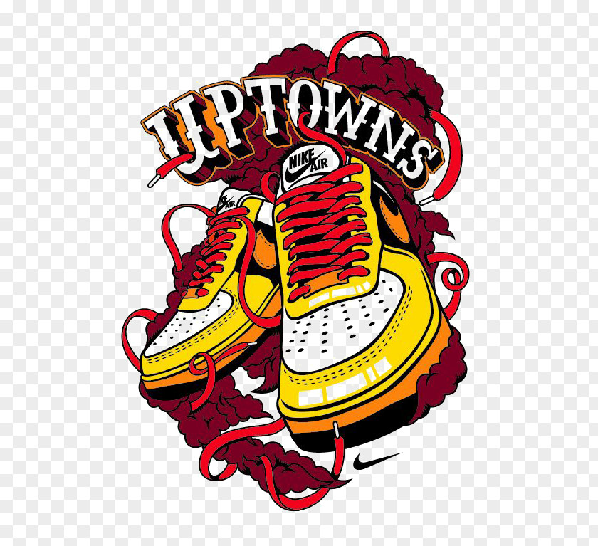 Hand-painted Basketball Shoes Printed T-shirt Nike Illustration PNG