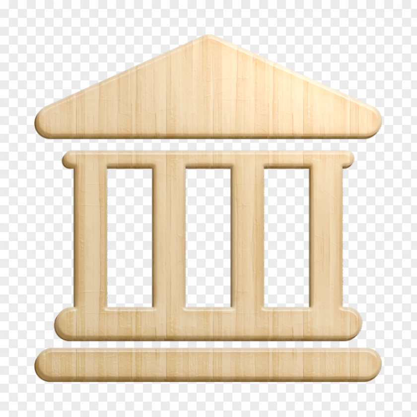 Wooden Block Wood Office Set Icon Bank Building Banking PNG
