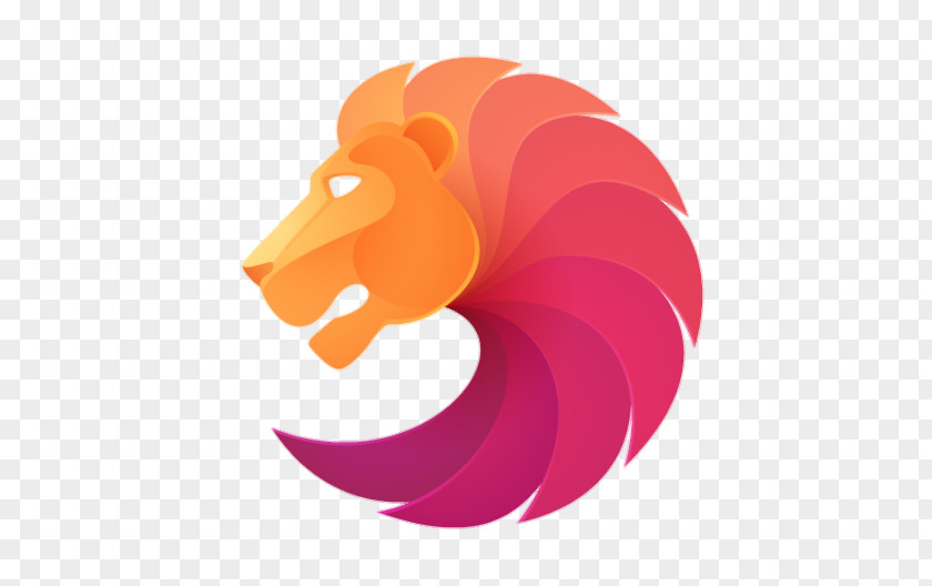 Degradado Background Lion Logo Illustration Design Clip Art PNG