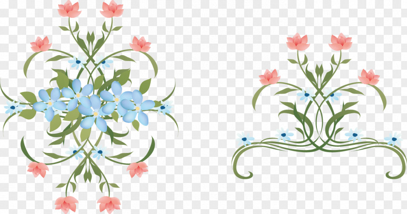 Small Fresh Floral Elements Shading PNG
