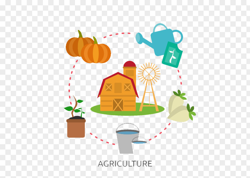 Flat Garden Tools Tab Agriculture Farm Graphic Design PNG