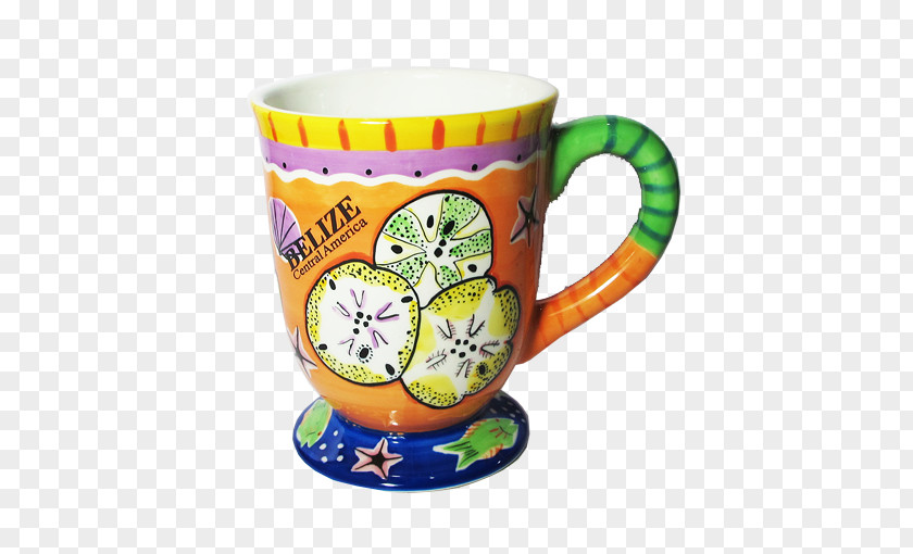 Hand Painted Mug Belize Coffee Cup Ceramic Tableware PNG