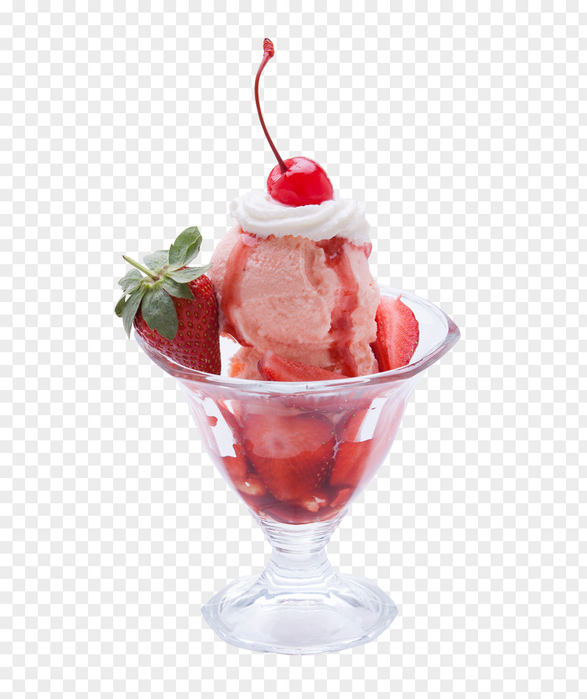 Ice Cream Strawberry Sundae Sorbet Parfait Knickerbocker Glory PNG