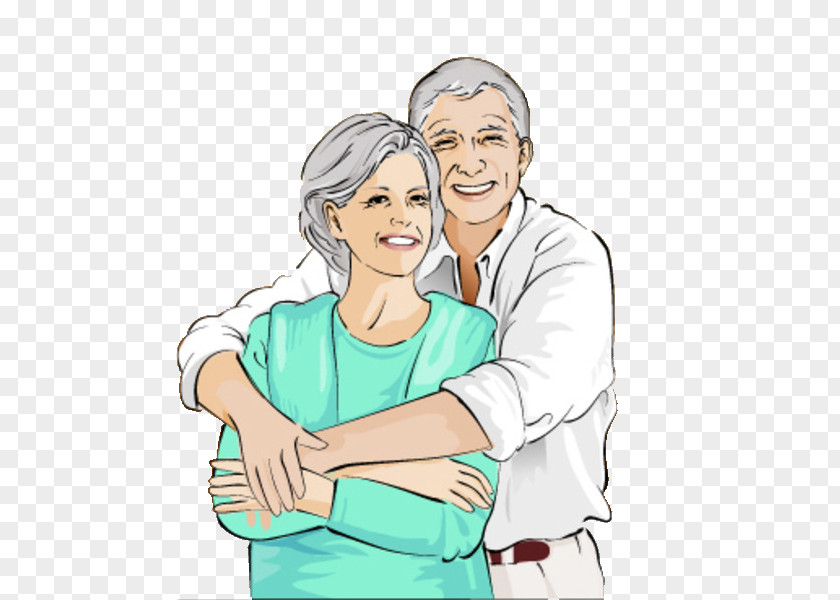 Loving Couple U5915u9633u7ea2 Old Age Illustration PNG