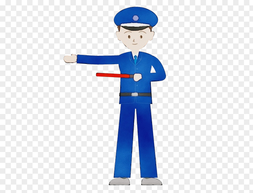 Standing Cartoon Police PNG