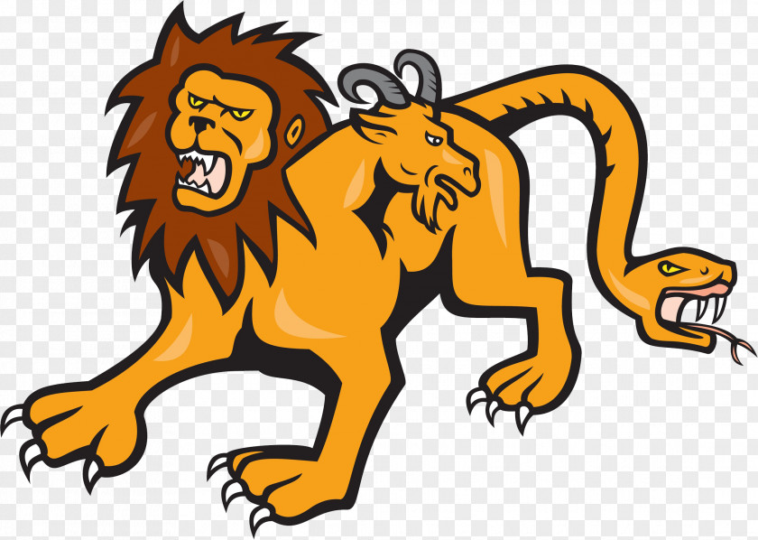 The Body Of Lion Head And Chimera Cartoon Clip Art PNG