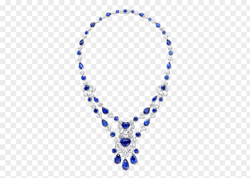 Necklace Jewellery Graff Diamonds Sapphire Blue PNG