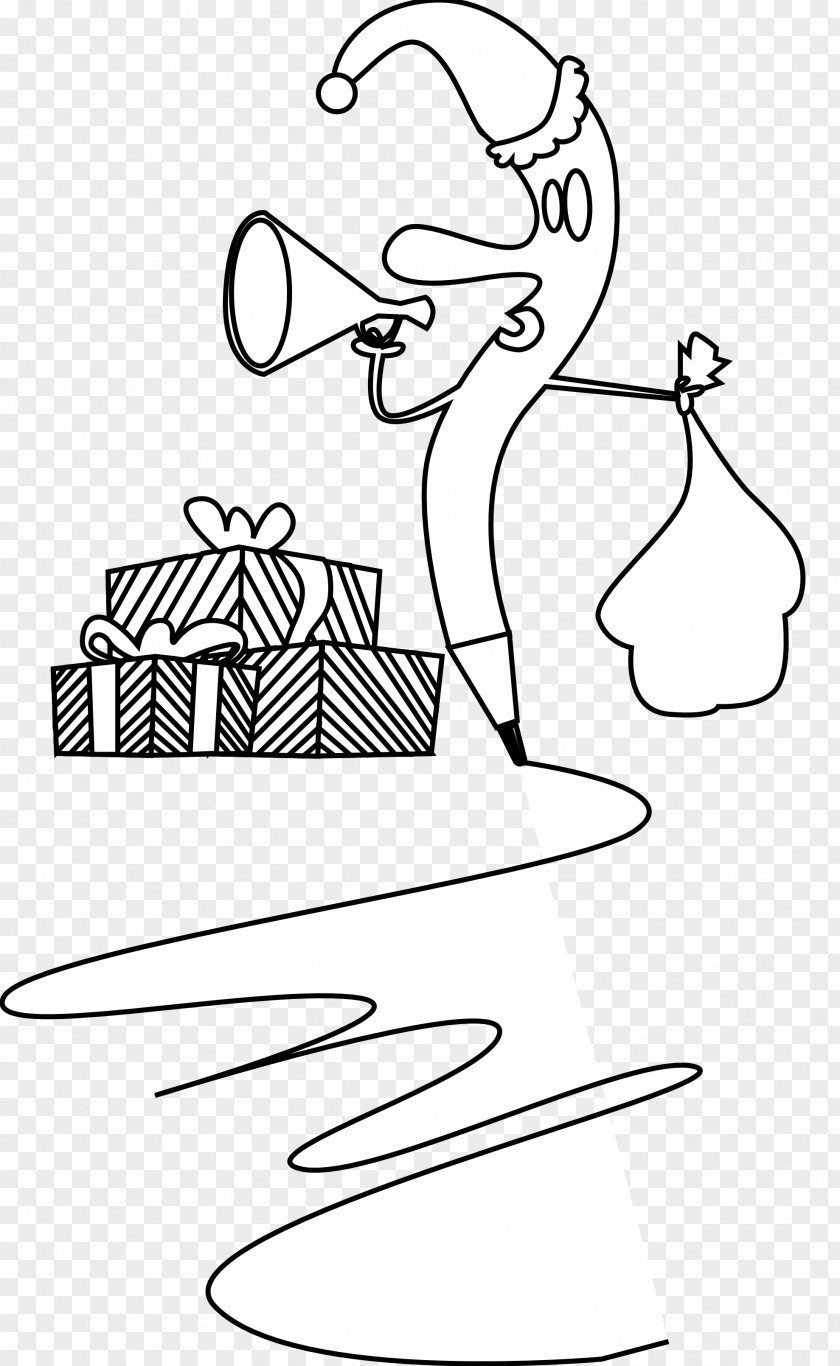 Christmas Black And White Line Art Drawing Clip PNG