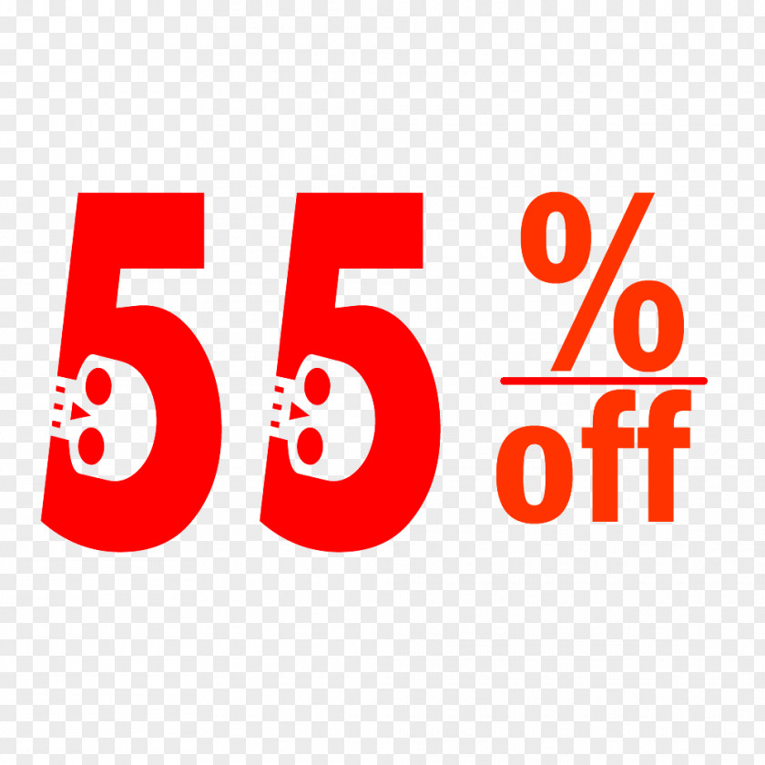 Halloween 55% Discount Tag. PNG