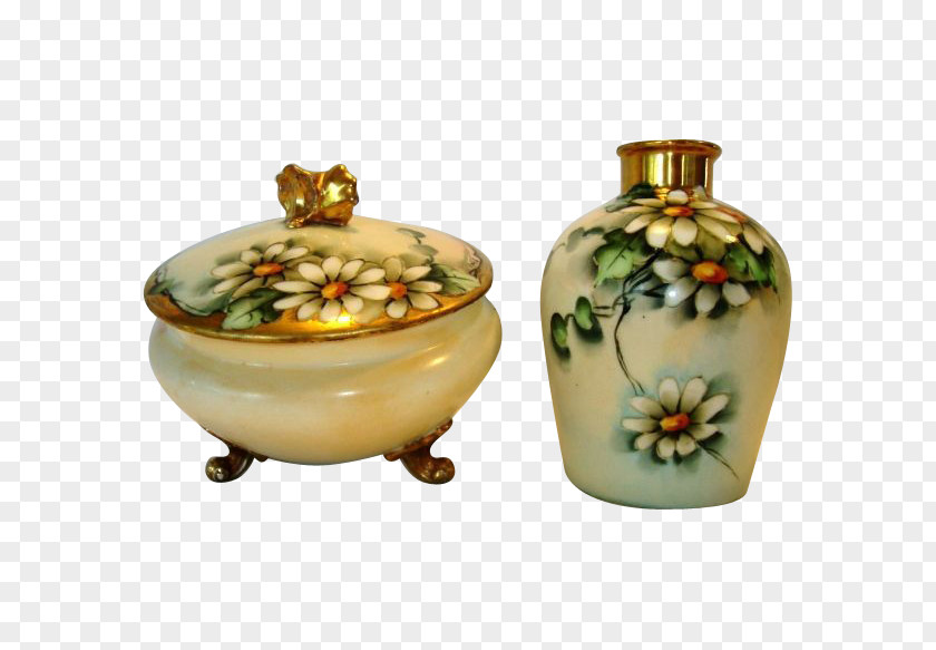 Hand-painted Daisy Limoges Porcelain Ceramic French PNG