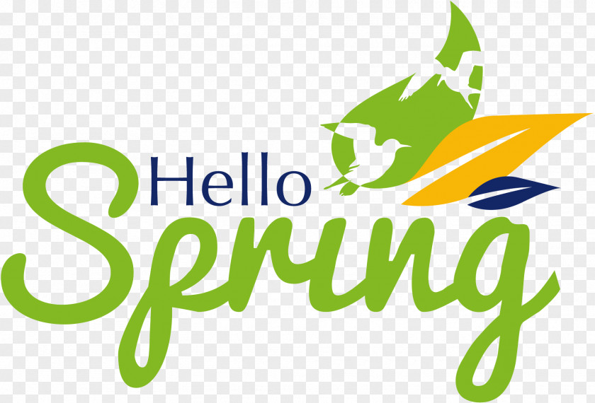 Hello Spring Logo Brand Product Design Clip Art PNG