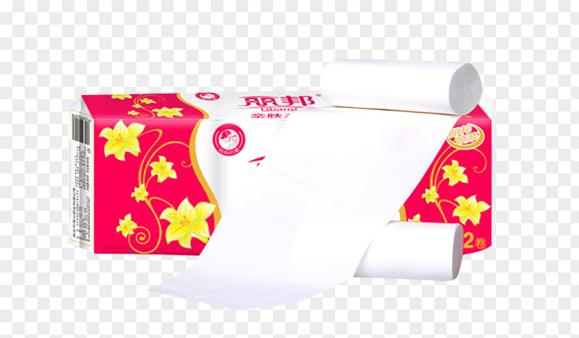 Single Roll Of Toilet Paper And Bags Brand Red Pattern PNG