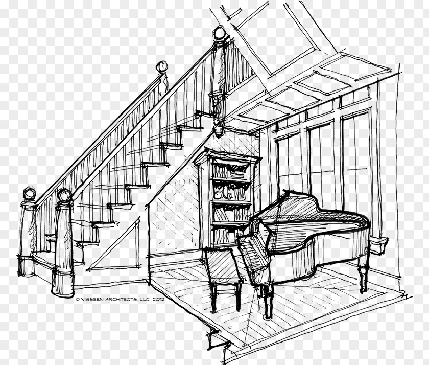 Grand Piano Architecture Engineering Sketch PNG